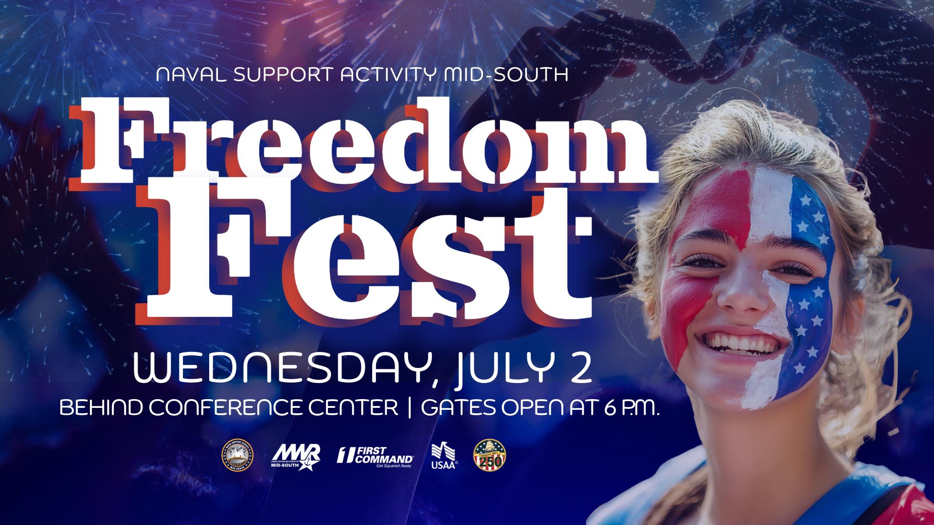 NSA Mid-South FREEDOM FEST Wednesday, July 2 at the Quad ball fields (7915 Memphis Ave.)